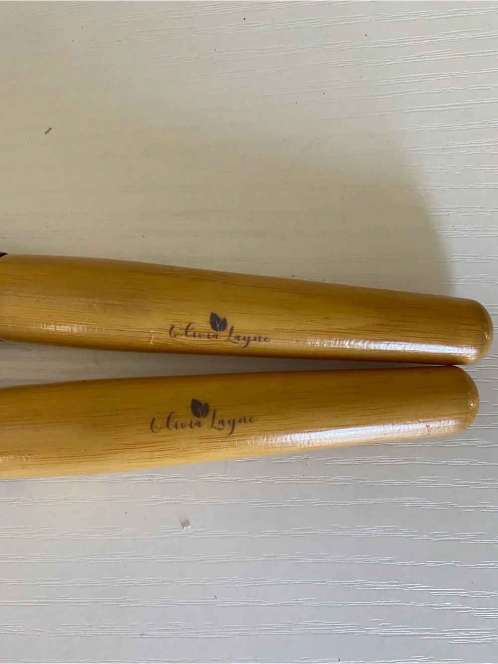 Olivia layne Bamboo Handle Powder Brush - Brown Bristles new without tags